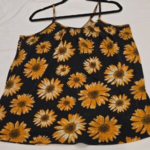 Floral Black and Yellow Women's Top